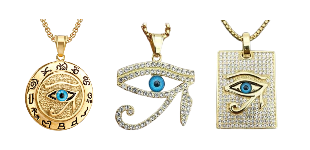 Collier Oeil D'Horus Doré - Pendentif Amulette De Protection Égyptienne (Pierre)