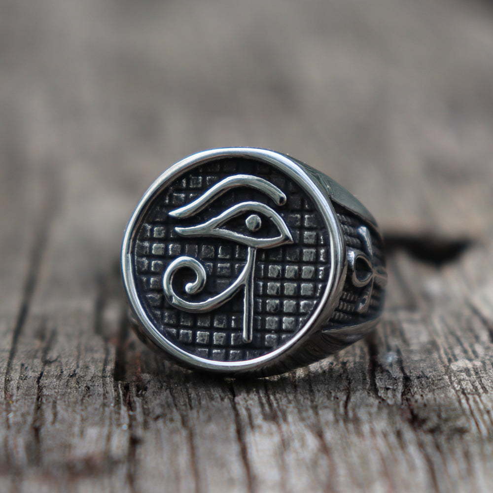 Bague Égyptienne <br>Œil de Râ (Acier)