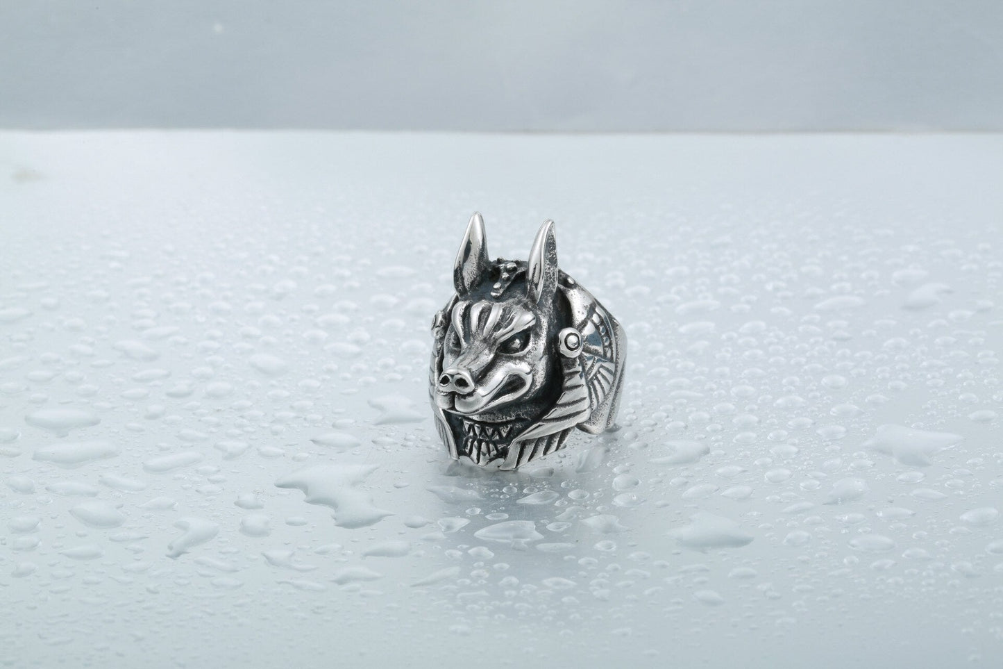 Bague Égyptienne loup de l'au-dela