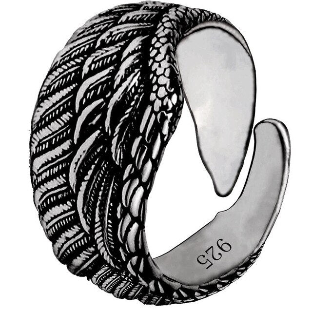 Bague Pyramides Aile de Ma'at (Acier)