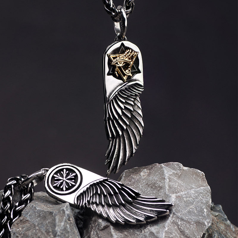 Collier Égyptien Plume d'Horus (Acier)