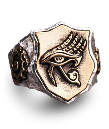 Bague Égyptienne Blason d'Horus (Argent) | Ancienne Égypte