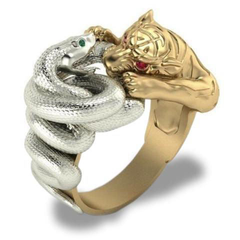 Bague Égyptienne Apophis VS Sekhmet (Acier) | Ancienne Égypte