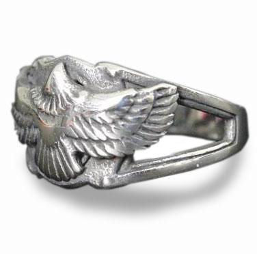 Bague Égyptienne<br> Faucon d'Horus (Acier) 