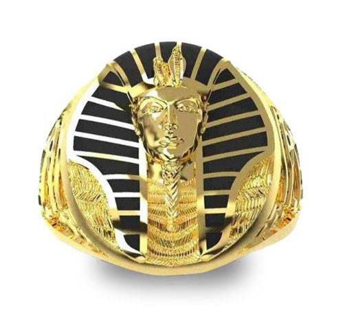 Bague Égyptienne Grand Pharaon (Plaqué Or) | Ancienne Égypte