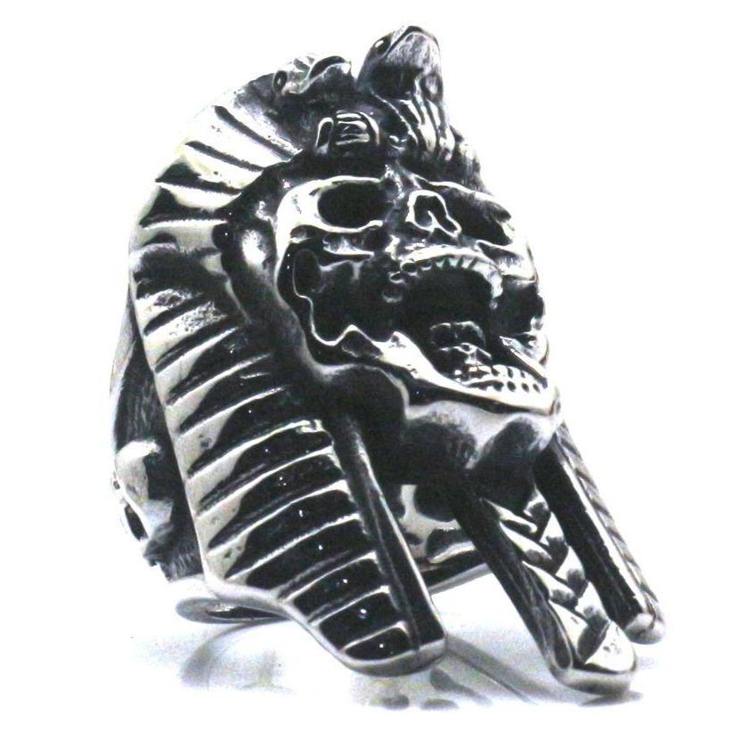 Bague Égyptienne<br> Pharaon Ricanant (Acier) 
